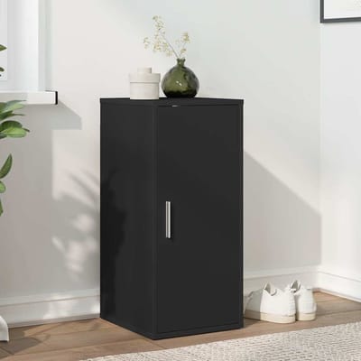 vidaXL - Schoenenkast - 32x35x70 - cm - bewerkt - hout - zwart