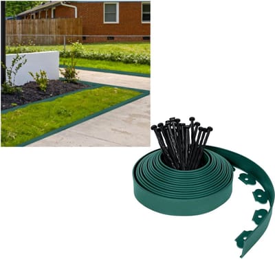 Gazonrand Kunststof - Bloembed Omranding - Tuin Vormgeven - Flexibel Wortelblokkering - 10 Meter - Groen