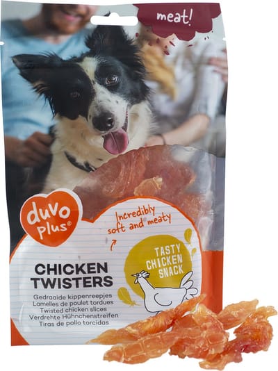 Duvo Hondensnack - Kippentwisters - 80gr - ± 12 stuks per zakje