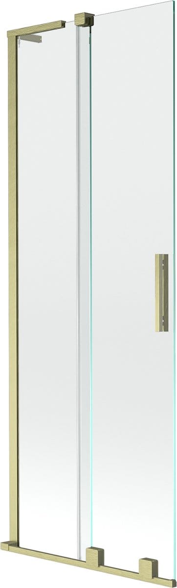 Mexen Velar L badwand 2-delige schuifwand 75 x 150 , transparant, goud geborsteld - 896-075-003-01-55