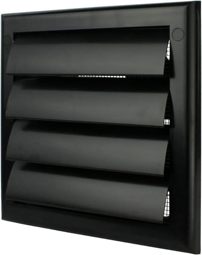 Zwart Ventilatiemasker met Lamellen en Insectenwering - Ø 100 mm
