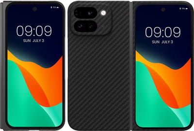 kalibri hoesje geschikt voor Google Pixel 9 Pro Fold - aramidehoes voor smartphone - mat zwart