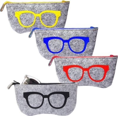 Dailygoods - 4 Draagbare Brillenkokers - Zonnebrillenetui met Ritssluiting in 4 Kleuren