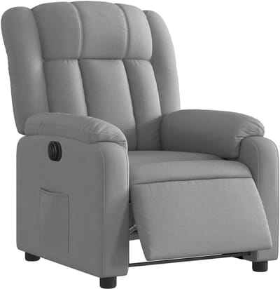 Elektrische Fauteuil - Relaxstoel Leunstoel - Ontspannen Thuis - Elektrisch Verstelbaar - 92cm Diep - Lichtgrijs