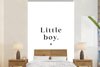 Behang kind - Kinderkamer decoratie - Spreuken - Little boy - Quotes - Jongens - Hartje - Babykamer - 200x300 cm - Wanddecoratie Jongenskamer