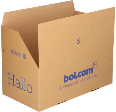 bol.com verzenddoos - 37x20x14,5 cm - 1.800 stuks - Autolock bodem - Plakstrip - 1 pallet