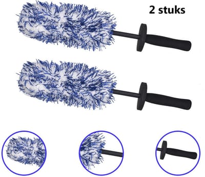 TLVX 2 stuks Super Zachte Microvezel Velgenborstel / Car Wheel Cleaner / Velg Borstel / Auto Velgen Krasvrij Schoonmaken / Motor / Scooter / E-Bike / Fiets / Fat-bike / Wasbaar / Herbruikbaar