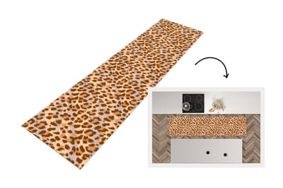 Keukenloper - Loper keuken - Dierenprint - Panter - Bruin - Patronen - 200x50 cm - Keukenloper vinyl