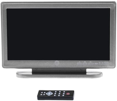Dailygoody - Poppenhuis TV - Miniatuur Televisie - Simulatie TV - Zwart - Mini Meubels - Poppenhuis Accessoire - Geschikt voor 1:12 Schaal
