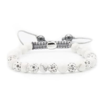 Karma Spiral Dames Armband Metaal - GrijsWit