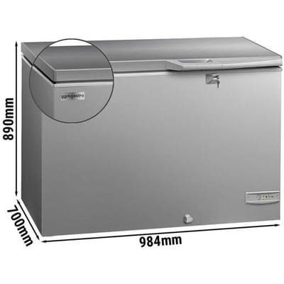 GGM Gastro Tiefkühltruhe - 985mm - 236 Liter - Edelstahldeckel - inkl. Trennwand Zilver