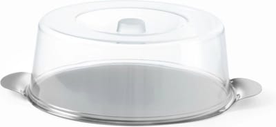 Plateau en acier inoxydable avec couvercle transparent, rond, diamètre 300 mm, Hendi 980101