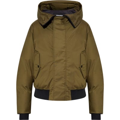 Dsquared2 Techno Down Militair Groene Bomberjack Met Capuchon