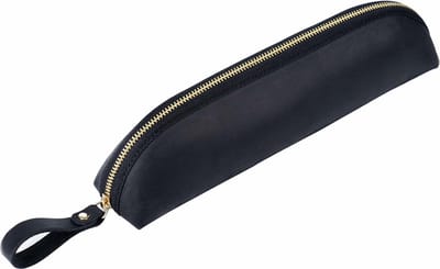 Leren Pennen Etui– Pennenhouder met Rits, Geschikt voor 25+ Pennen, Stijlvolle Etui voor Mannen en Vrouwen - Zwart