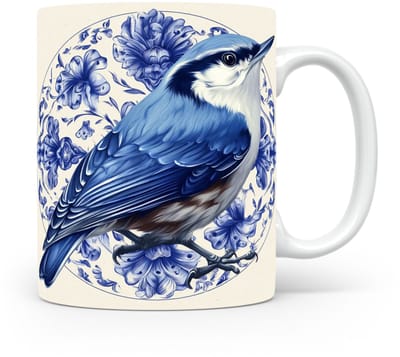 Mok Nuthatch Beker voor koffie of tas voor thee, cadeau voor dierenliefhebbers, moeder, vader, collega, vriend, vriendin, kantoor, opa, oma, hond, kerst, sinterklaas, verjaardag