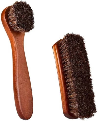 EXCITAT Schoenborstel - Paardenhaar Schoenborstel - Schoenpoetsborstel - Voor Schoenverzorging - Set van 2