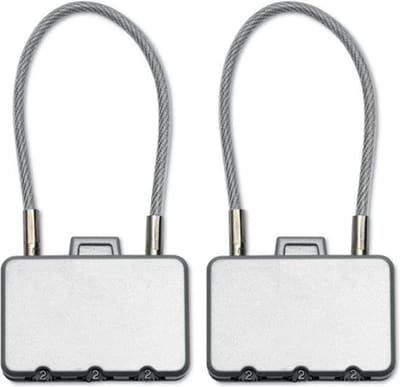 2x Cijferslot 3 cijferig - Kwaliteits Hangslot - Bagageslot - Kofferslot - Kabelslot - Reisslot - Backpackslot - Zilver