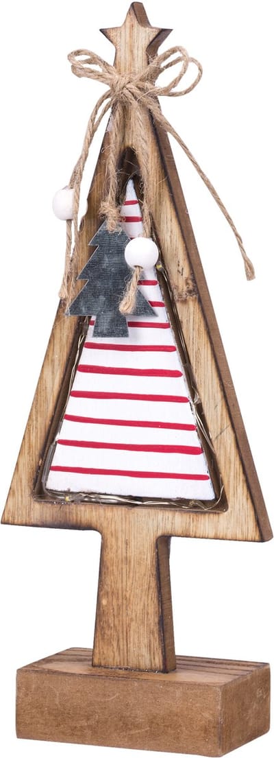 ARTYFETES - Kerstboom op houten voet, verlicht, 27 cm kerstdecoratie