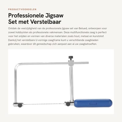 Dailygoods - Professionele Jigsaw Set met Verstelbaar Zaagframe en 6 Spiral Zaagbladen