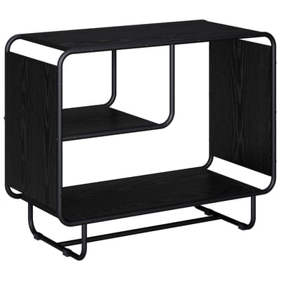 vidaXL - Dressoir - Zwart - eiken - 80 - x - 37,5 - x - 64,5 - cm - Bewerkt - hout