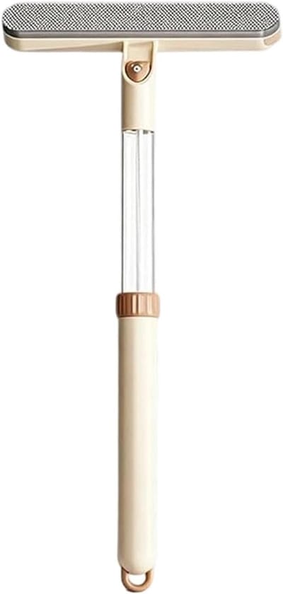 Raamtrekker Uittrekbaar - Glasreiniger Schraper - Streeploos Reinigen - Met Smalle Borstel - 53 x 23 cm - Kaki