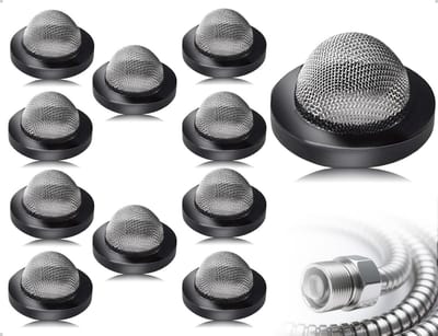 Dailygoods- Waterkraanfilter Set van 10 - Antislip Zeef - Roestvrij Staal - Duurzaam - Efficiënt Filteren - Voor Tuinslang en Douchekop - Kraanfilter
