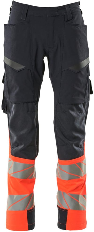 Mascot Accelerate Safe Broek met dijbeenzakken 19379-510 - donkermarine/hi-vis rood - C47 - 76