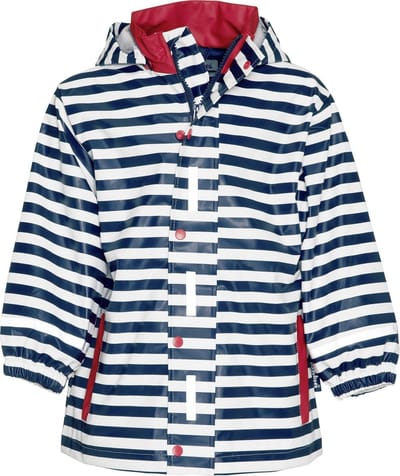 Playshoes Regenjas Kinderen Maritiem - Donkerblauw/Wit - Maat 116