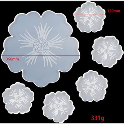 Hars Kristal Epoxy Schimmel Onregelmatige Bloem Coaster Gieten Siliconen Mal DIY Ambachten Lade Fruitschaal Decor 1pc big&5pc small