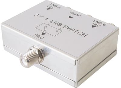 14V/18V LNB schakelaar met 3 ingangen en 1 uitgang / 47 - 2150 MHz