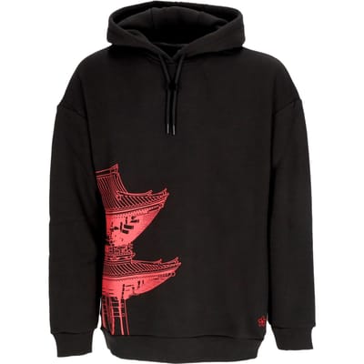 Bench Tokyo Over Hoodie Herenhoodie Zwart/magenta
