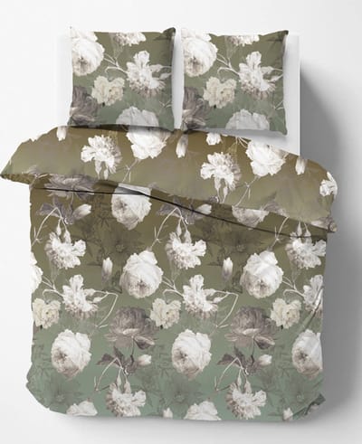 iSleep Dekbedovertrek Aafke - Eenpersoons - 140x200/220 cm - Groen
