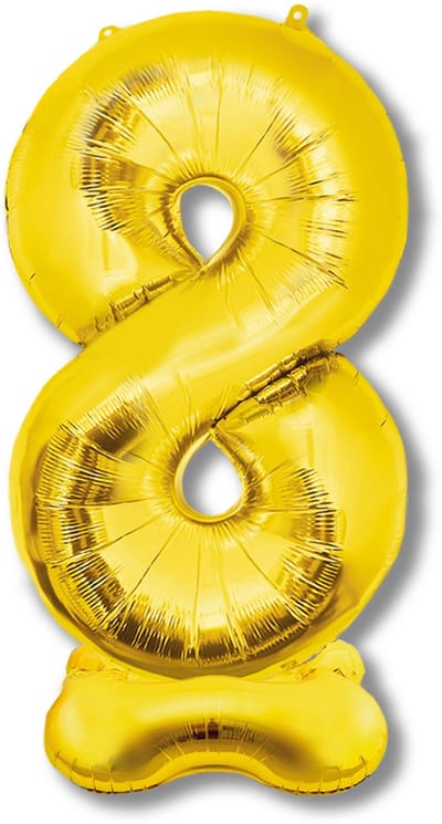 BTH – XXL Folieballon Cijfer 8 – Goud – 1,5 meter – Feest Decoratie – Helium – Verjaardag Versiering – Zelf staand