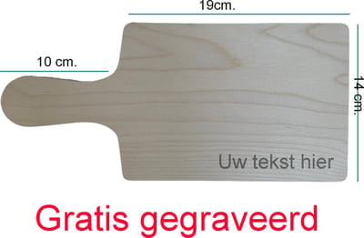 Snijplankje - ontbijtplankje - gratis gegraveerd - Europees FSC Ahornhout - persoonlijk cadeau