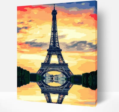 Schilderen Op Nummer Volwassenen DIY Paint By Number Compleet Hobby Pakket op Frame met Vernis - ®Arty Bee - Eiffeltower 40x50cm