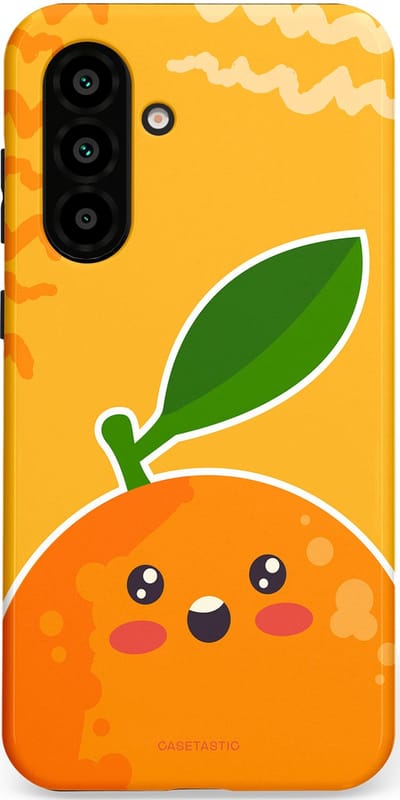 Casetastic Hoesje Geschikt voor Samsung A56 / A36 - Stijlvolle Beschermende Duo-layer Case - Vrolijke Sinaasappel