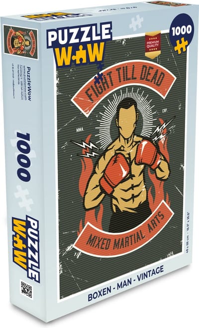 Puzzel Boxen - Man - Vintage - Legpuzzel - Puzzel 1000 stukjes volwassenen