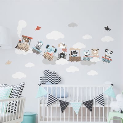 Muurstickers - Dieren die in dromen ronddwalen - Zelfklevende stickers - 135x100cm