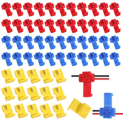 Stroomdief Auto - Aftakconnector Snelverbinder - Bedrading Vereenvoudigen - Waterdichte Isolatie - 150 Stuks - Rood Blauw Geel