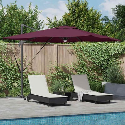vidaXL - Roma - Parasol - Rood - 286 - x - 284 - x - 270 - cm - Aluminium - en - Polyester