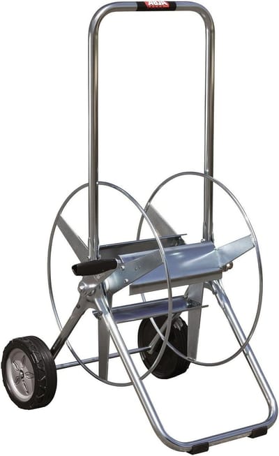 Slangwagen - Slangenhouder Trolley - Tuinberegening Organiseren - Dubbel Gelagerd - 100m Slang Capaciteit - Zilver