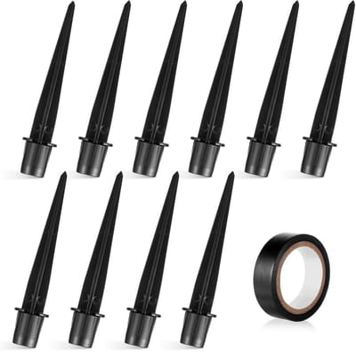 Allecto - Zonne-Energie Lampen Spikes - Vervangende Palen - Ideaal voor Tuin en Padverlichting - Zwart - Gemakkelijk te Installeren - Geschikt voor...