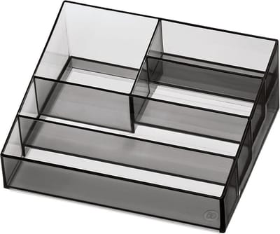 iDesign - Sarah Tanno Opbergbox 10 x 18 x 5 cm - Gerecycled Kunststof - Grijs -