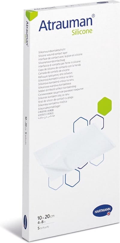 Hartmann - Pleister - Wonzorg - ATRAUMAN - wondcontactlaag - silicone - 10 x 20 cm - 10 stuks per doos