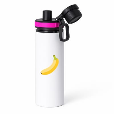 Hacebo® - Bananen waterfles met draaidop roze - Fruitschaal - fruit liefhebbers - Banaan - vrucht - gezond eten - water fles - 850ML