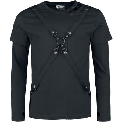 Vixxsin - Gothic Shirt met lange mouwen - Cobain Top - XL tot XXL - voor Mannen - zwart