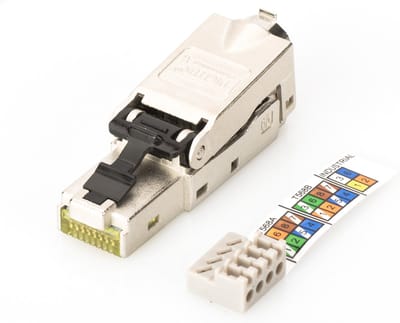Digitus Rj45-Stekker Cat 6A-Adapter Voor Lan 10Gbe, Eenvoudige Installatie, Afgeschermd