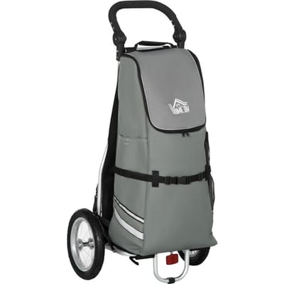 4goodz Homcom 3-in-1 boodschappentrolley winkelwagen fietsaanhanger steekwagen