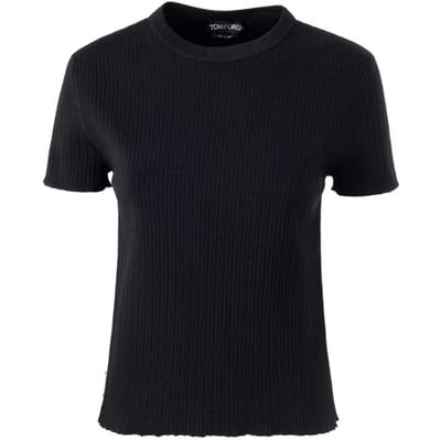 Tom Ford Zwarte Zijden T-Shirt