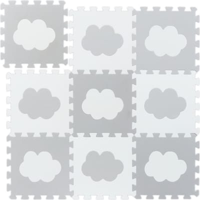 Speelmat foam - 91,5x91,5 cm - puzzelmat - baby - wit-grijs